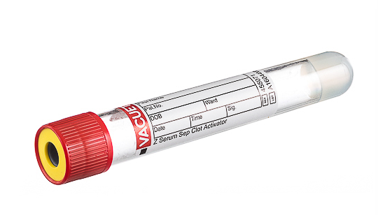 Vacuette Plain tube with gel, non-ridged cap, paper label, 8ml