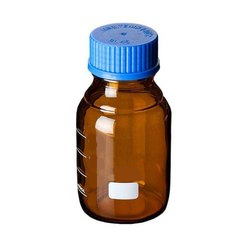 REAGENT BOTTLE, AUTOCLAVABLE, GRADUATED, AMBER GLASS, BLUE SCREW CAP,  250 ML